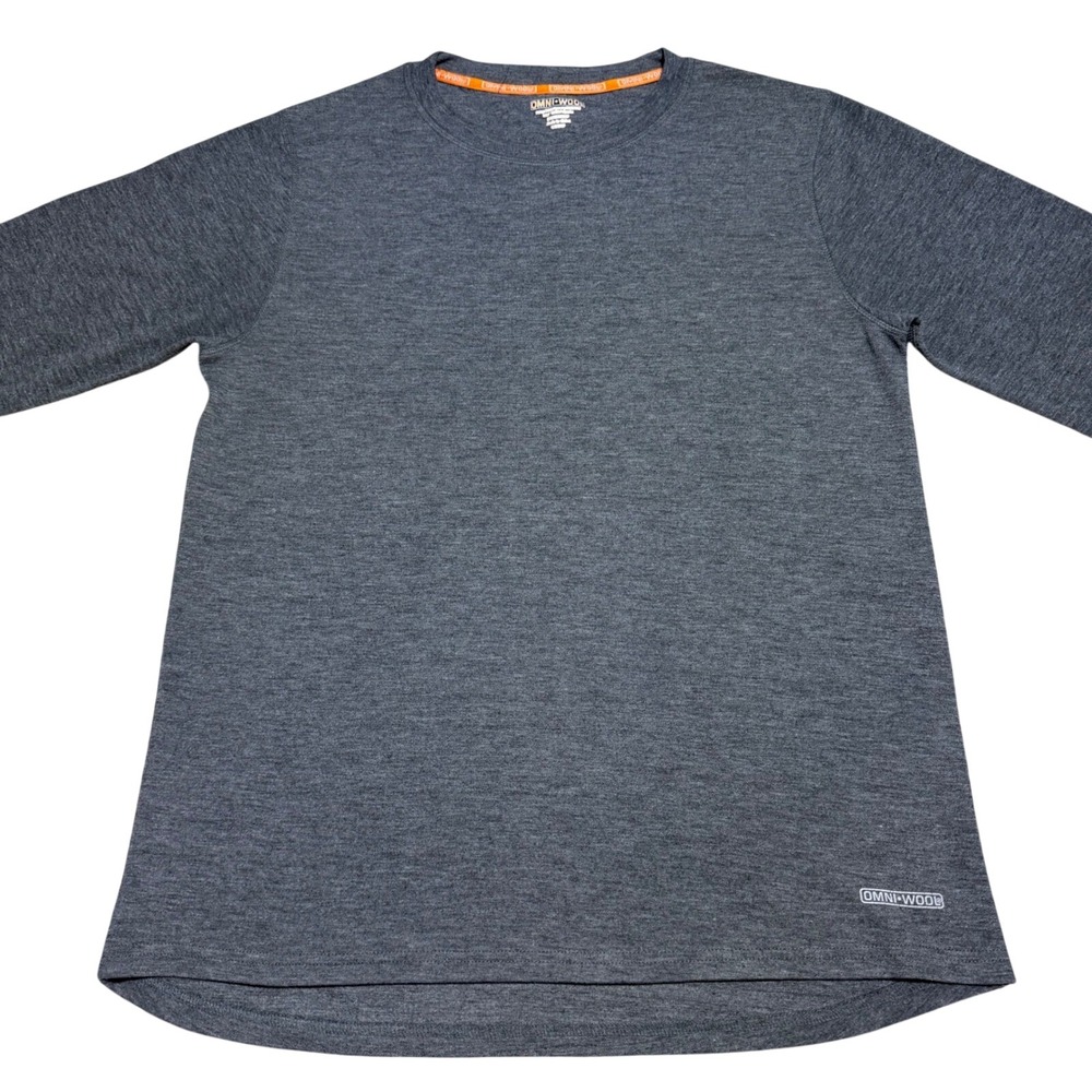 Omni Wool Men XL Long Sleeve Base Layer Crewneck Gray Thermal Outdoor Active